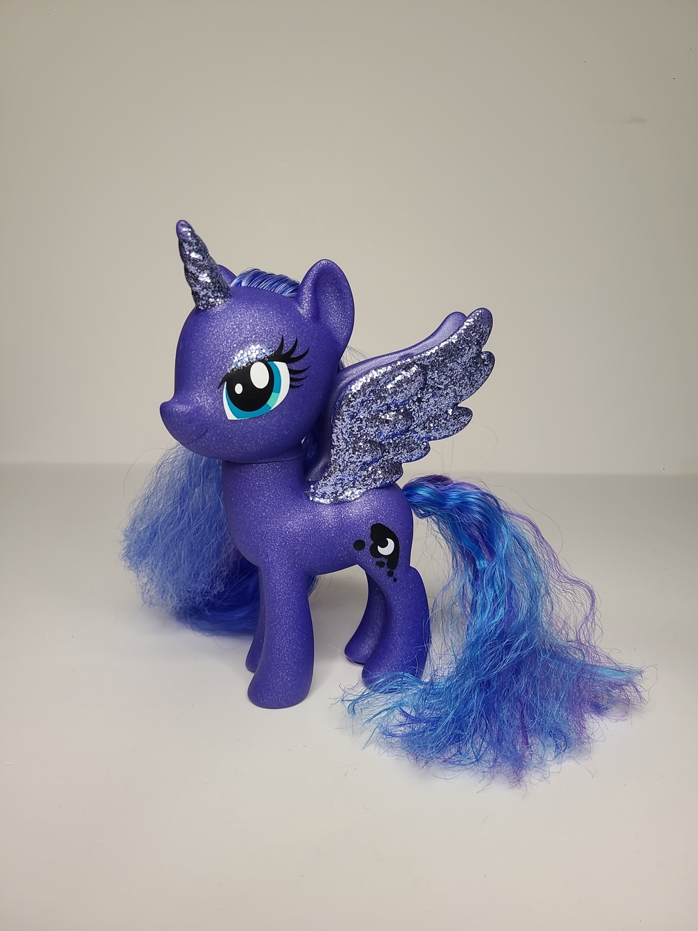 2016 My Little Pony 6.5" Princess Luna Nightmare Moon Glitter Wings Sparkle Blue
